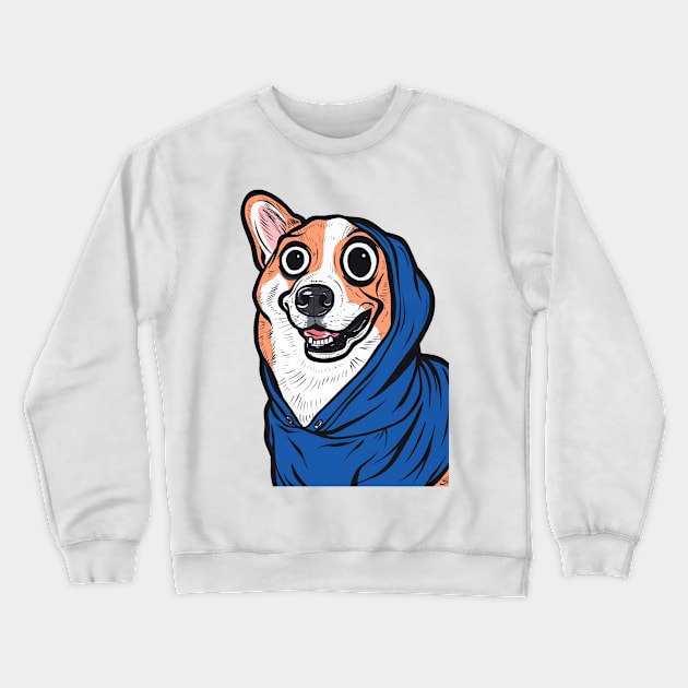 Corgi Blue Hoodie Crewneck Sweatshirt by turddemon